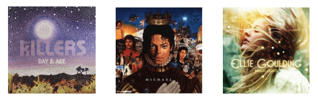 Album artwork screenshots