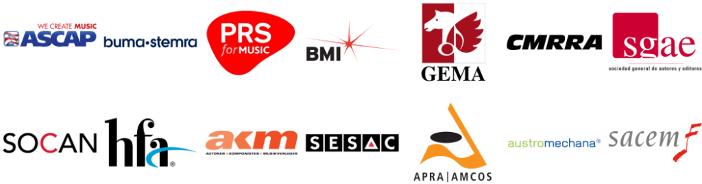 Multiple music publishing company logos