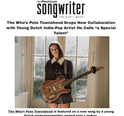 Digital PR success - Inge Lamboo - American Songwriter
