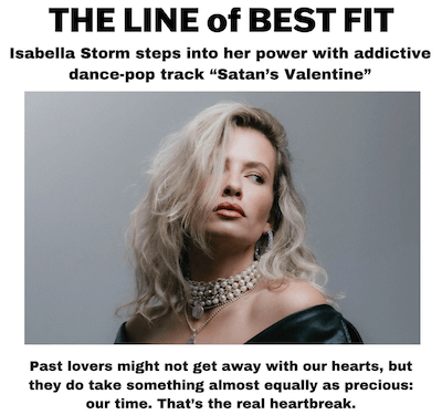 Digital PR success - Isabella Storm - Line of Best Fit